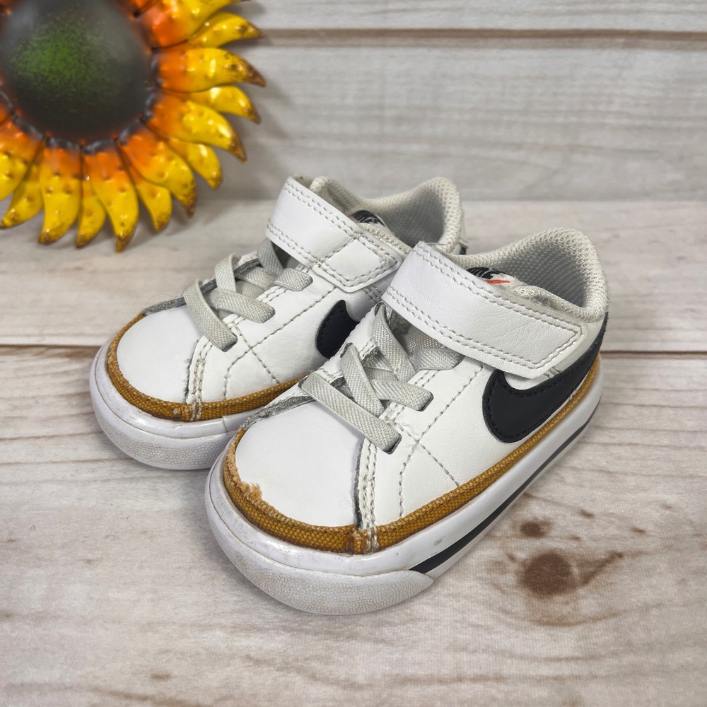 Nike Court Legacy Toddler Sneakers White Black Shoes Tennis Kids 4C